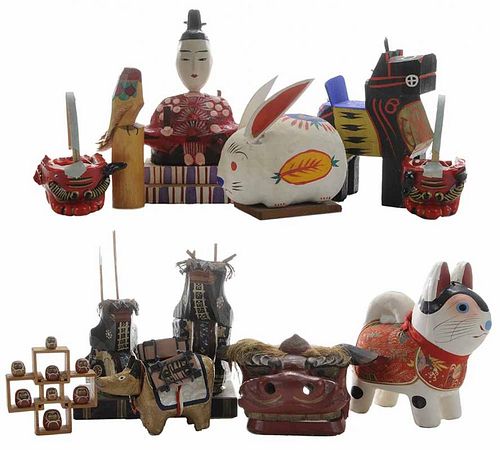 Collection of 12 Vintage Folk Toys