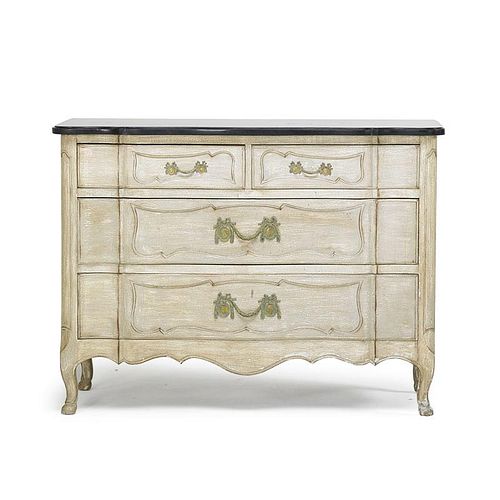 LOUIS XV STYLE PAINT-DECORATED COMMODE