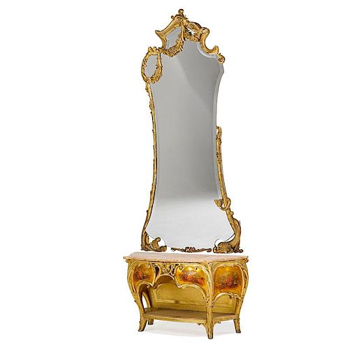JOAN BUSQUETS GILTWOOD MIRROR AND CONSOLE