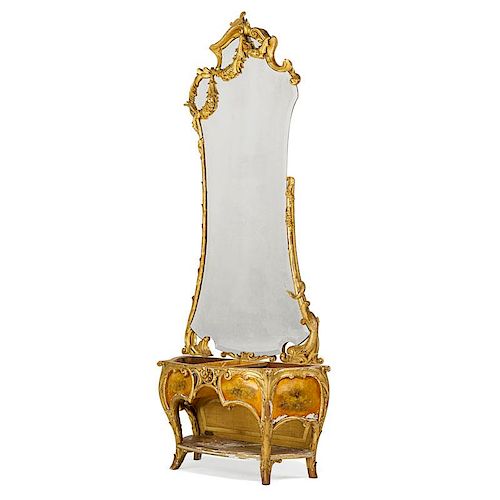 JOAN BUSQUETS GILTWOOD MIRROR AND CONSOLE (partial