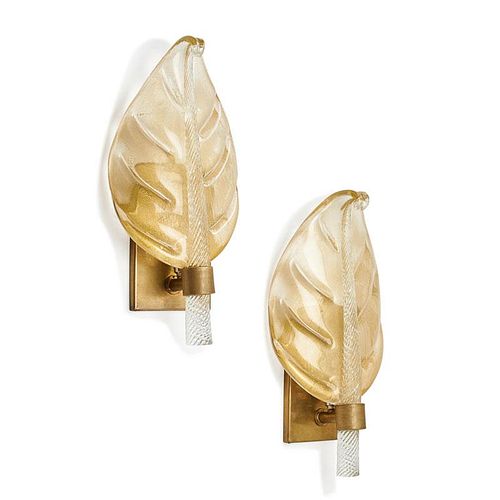 PAIR OF BAROVIER & TOSO (Attr.) GLASS SCONCES