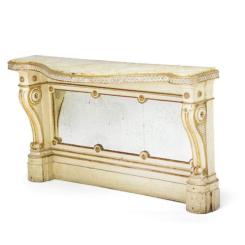 NEOCLASSICAL STYLE PAINTED AND PARCEL GILT CONSOLE