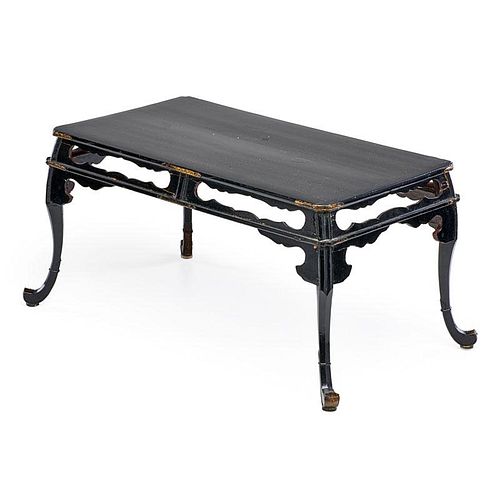 JAPANESE BLACK LACQUER LAP TRAY