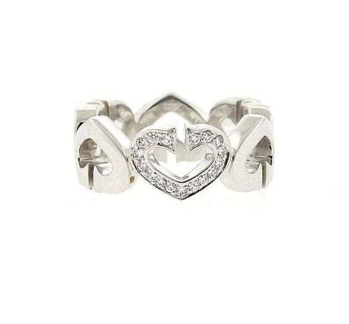 Cartier C Heart 18k Gold Diamond Ring