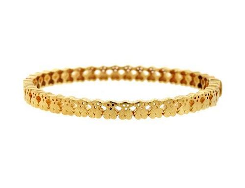 Tous 18k Gold Bear Bangle Bracelet