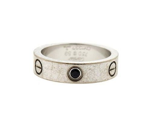 Cartier Love 18k Gold Black Diamond Wedding Band Ring