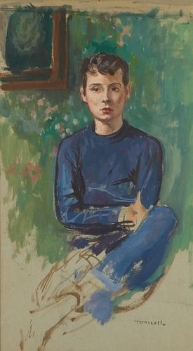 Vito Tomasello Portrait Gouache Painting