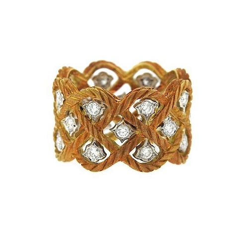Buccellati 18K Gold Diamond Wedding Band Ring