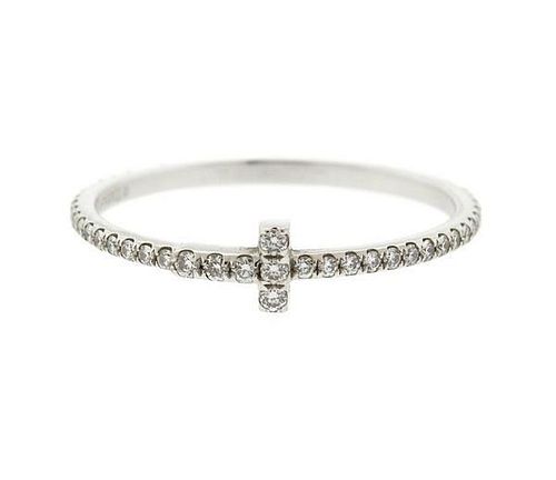 Tiffany &amp; Co T Wire 18k Gold Diamond Ring
