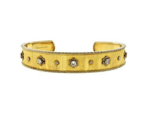 Buccelati 18K Gold Diamond Cuff Bracelet