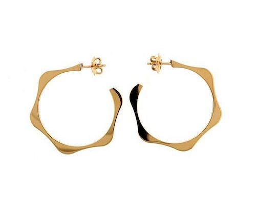 MontBlanc 18K Gold Hoop Earrings