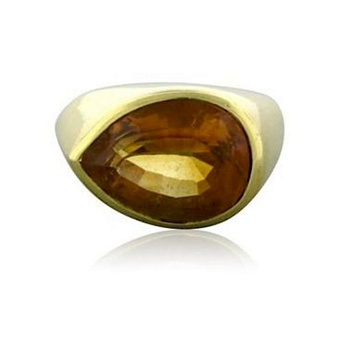 Tiffany &amp; Co Paloma Picasso 18K Yellow Gold Pear Shaped Citrine Ring