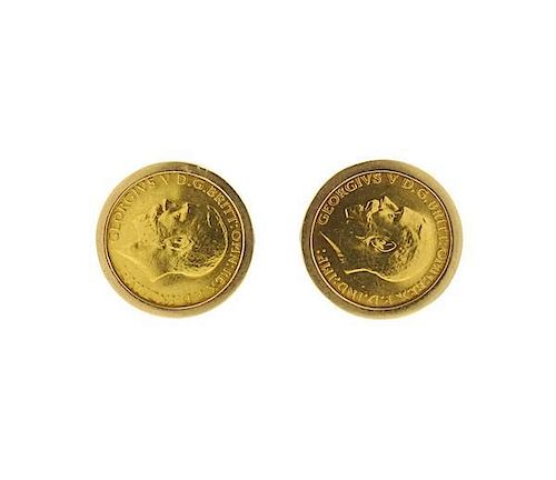 Large 18K Gold Coin Cufflinks