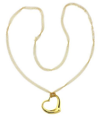 Tiffany &amp; Co Elsa Peretti 18K Gold Heart Pendant Necklace