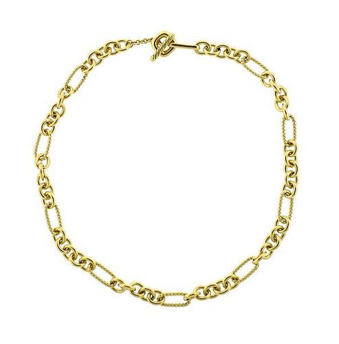 David Yurman 18k Gold Link Toggle Necklace