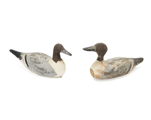 Two polychromed carved wood duck decoys