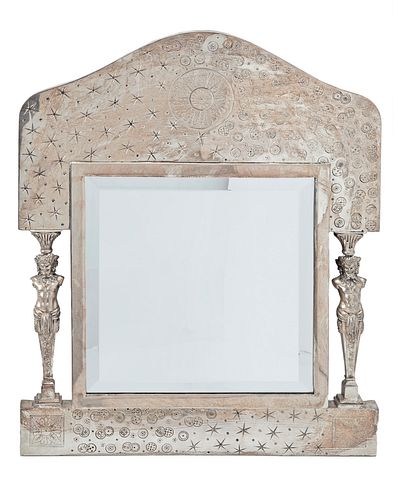 A Rogers Smith & Co silver-plated mirror