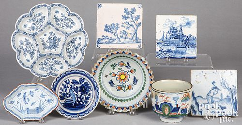 Group of Delftware, 18th c.