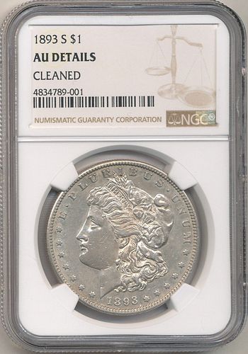1893-S Morgan Silver Dollar NGC AU Details (AU55)