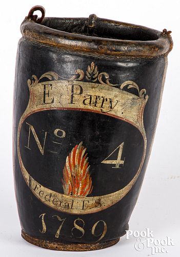 Federal Fire Society painted fire bucket