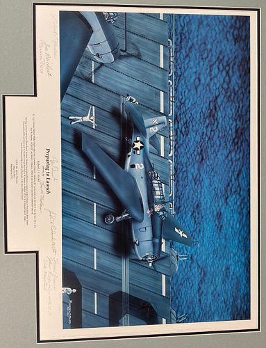 PRESIDENT GEORGE H. W. BUSH Signed X9 PREPARING TO LAUNCH Numbered LIMITED EDITION Gliclee Print