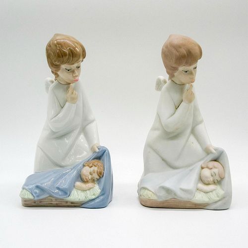 Pair, Angel with Child - Lladro Porcelain Figurines