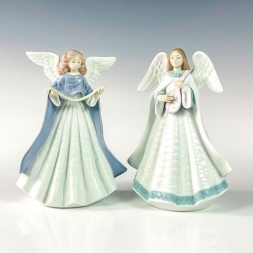 2pc Lladro Porcelain Figurines, Angels