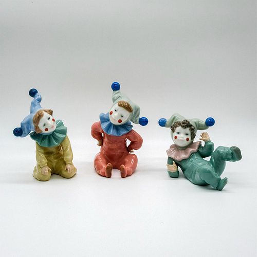 3pc Nao by Lladro Porcelain Jester Figurines