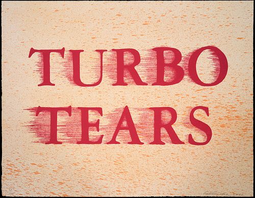 Ed Ruscha 'Turbo Tears' Lithograph on Paper