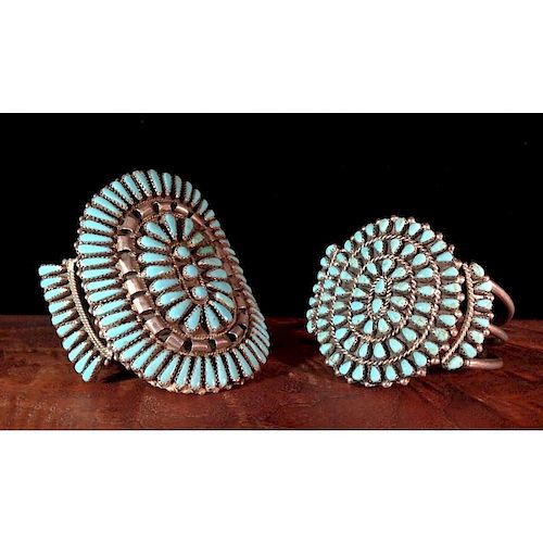 Zuni Silver and Turquoise Cuffs