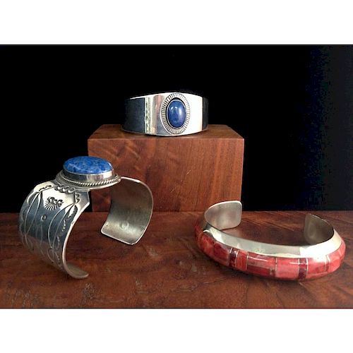 Charles Johnson (Dine, 20th century) Sterling Silver Cuff PLUS, From the Estate of Lorraine Abell, New Jersey (1929-2015)