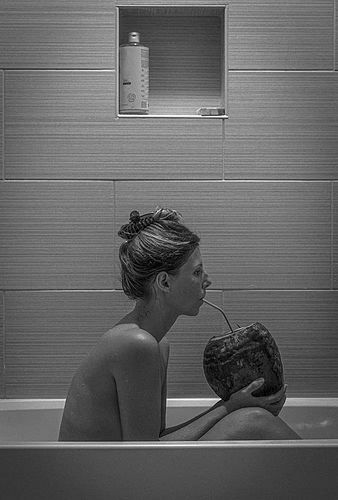 SUSAN SZANTOSI: In The Bathtub, Original photograph on canvas