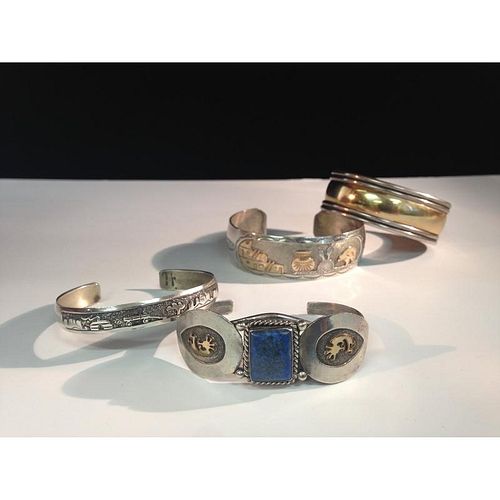 Sterling Silver Storyteller Bracelets From the Estate of Lorraine Abell, New Jersey (1929-2015)
