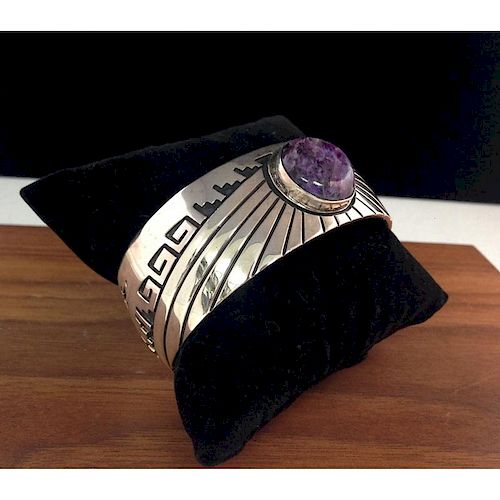 Everett and Mary Teller (Hopi, 20th century) Sterling Silver and Sugilite Cuff, From the Estate of Lorraine Abell (New Jersey