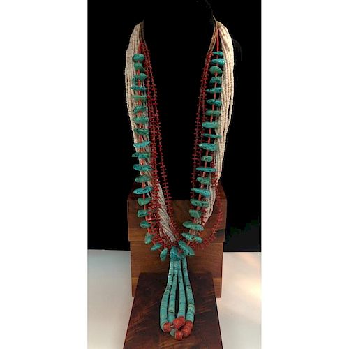 Pueblo Turquoise, Coral, and Heishi Multi-Strand Necklaces, From the Estate of Lorraine Abell (New Jersey, 1929-2015)