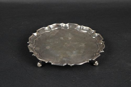 Sterling Silver Scalloped Edge Footed Salver