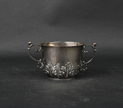 Late 17th C. English Silver Caudle Cup