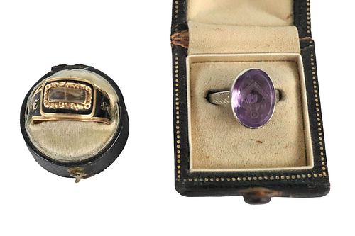 Early Victorian Enamel and Gold Mourning Ring