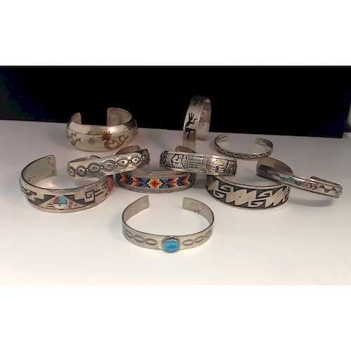 Collection of Hopi and Navajo Silver Bracelets, From the Estate of Lorraine Abell (New Jersey, 1929-2015)