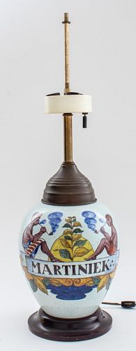 Dutch Delft Style Tobacco Drum Lamp