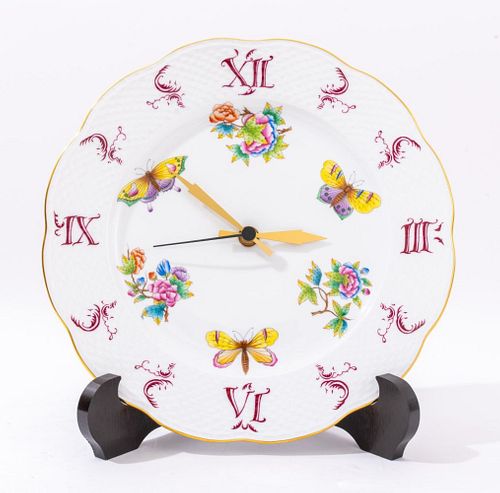 Herend Hungary Porcelain Plate Wall Clock