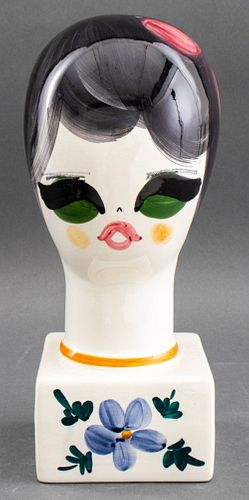 Italian Quadrifoglio Ceramic Head Sculpture