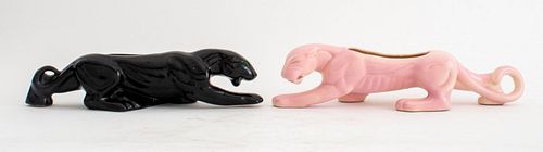 Vintage Black & Pink Ceramic Panther, 2