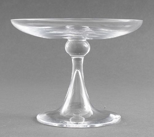 Daum France Trumpeted-Form Glass Compote