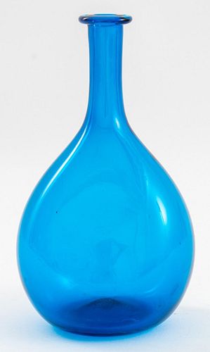 European Studio Hand Made Blue Glass Vase