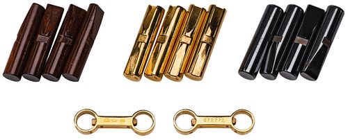 Cartier 18k Yellow Gold Interchangeable Cufflink Set