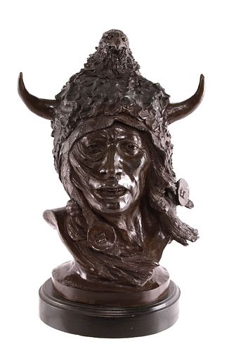 James A. Gruzalski (1935 -) Buffalo Hawk Bronze