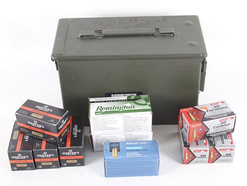 Modern .30 Cal Cartridges with Metal Ammo Crate
