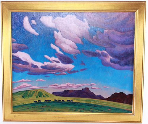 Rick Young Oil on Canvas, "Under The Western Sky"
