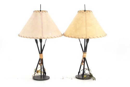 Arrowhead Faux Leather Shade Table Lamps